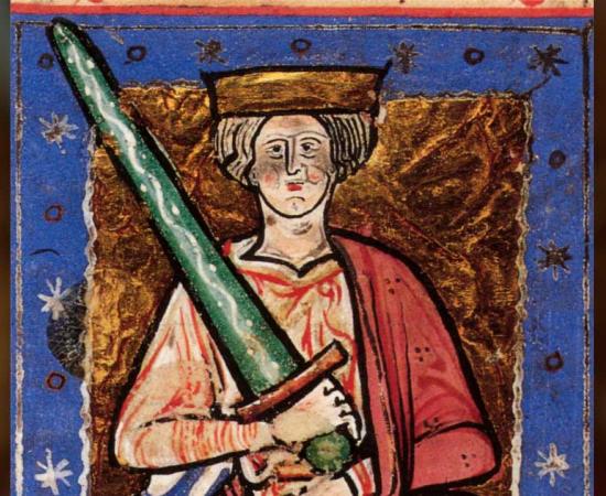 Aethelred II or Aethelred the Unready sitting on his throne unaware that history would judge him to be unready for what lay ahead as the Anglo-Saxons battled the Danish Vikings. From the illuminated manuscript, The Chronicle of Abindon, circa 1220 AD. Source: The British Library / Public domain