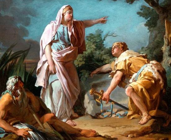 Aethra Showing her Son Theseus the Place Where his Father had Hidden his Arms