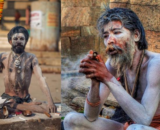 Two images of Aghori. 