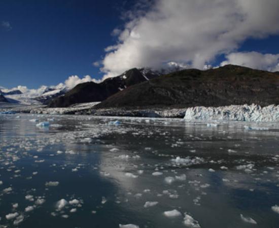 Modern Alaskan scenery with ice melt.