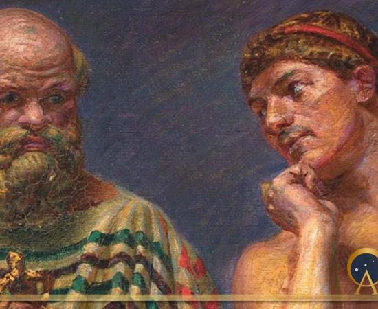 Socrates and Alcibiades by Kristian Zahrtmann  (1910) Statens Museum for Kunst (Public Domain)