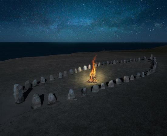 Stone formation Ales Stenar in southern Sweden on the Baltic Sea coast.        Source: Fabian/ Adobe Stock