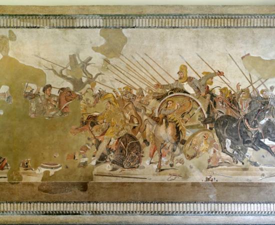 The Alexander Mosaic, currently on display at the National Archaeological Museum of Naples.