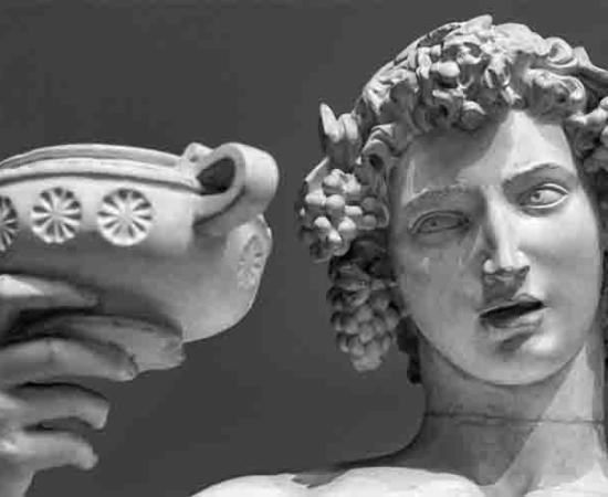 Statue of Dionysus Bacchus. 