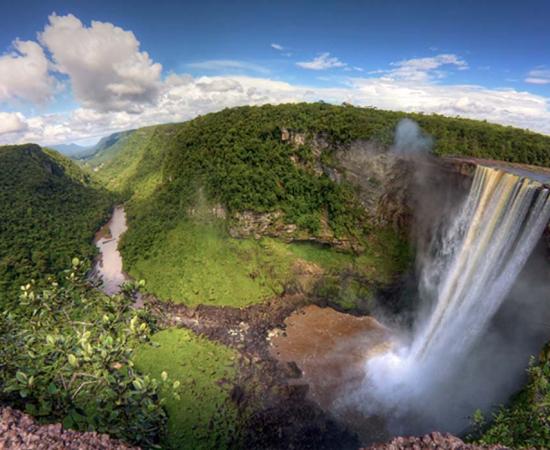 Falls in the Amazon in Bolivia, representation of area of Amazonia settlement. 
