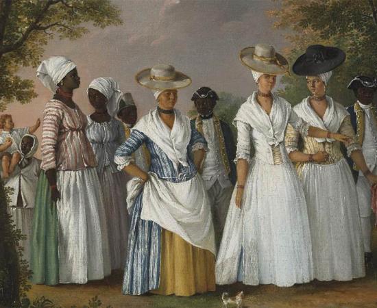 Painting titled ‘Free Women of Color with their Children and Servants in a Landscape.’ Life changed for American women as the eighteenth century progressed. Source: Public Domain