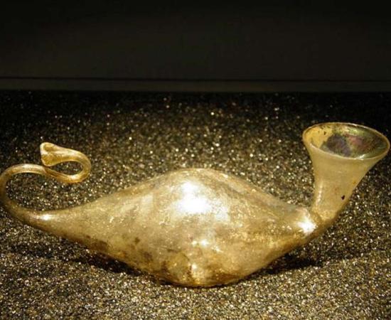 Roman glass (not the legendary flexible glass). Landesmuseum Württemberg, Stuttgart.