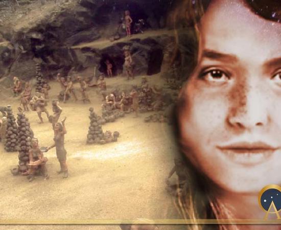 Reconstruction of a Guanche settlement of Tenerife (CC BY-SA 3.0) and reconstructed face(Provided by author) Deriv.