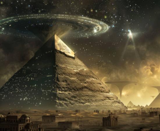 AI Depiction of Ancient Aliens Influencing Early Civilizations.