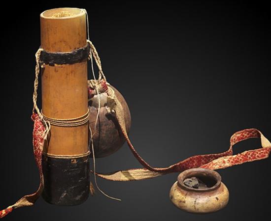 Curare darts and quiver. 