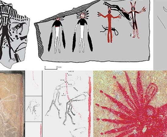 Amazing artwork was found on walls on a stone tomb in Siberia. Picture: Vladimir Kubarev/IAET SB RAS