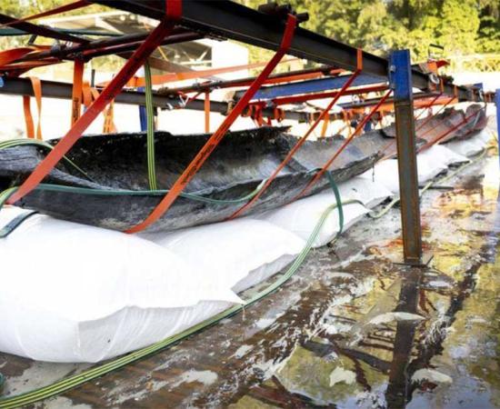 Archaeologists have found an ancient canoe in Lake Neuchâtel. This find holds significant importance in advancing our knowledge of the region's prehistory.	Source: Cantonal Archeology of Vaud