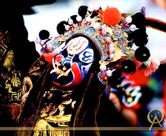 Dramatic mask with tusks and feathers, Ninghai, Zhejiang, China