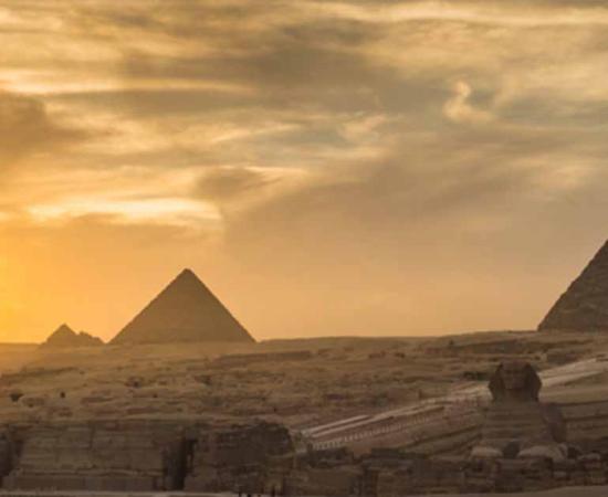 General view of pyramids from the Giza Plat in Egypt. Source: kanuman/Adobe Stock