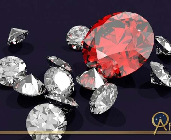 Diamonds and ruby.