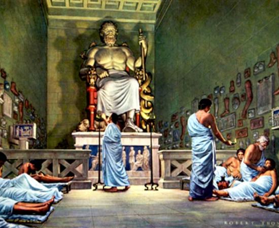 Healing Temple of Aesculapius (Asklepios) by Robert Thom 
