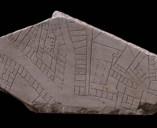 A fragment of the Forma Urbis Romae map 