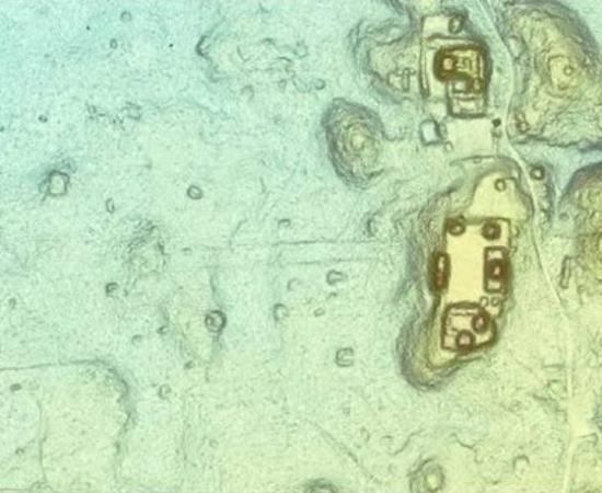 This Light Detection and Ranging (LiDAR) image shows the outlines of the central area of Pilar. At far right is the Citadel. 