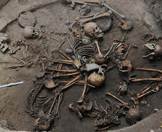The 10 skeletons were arranged in a spiral pattern found at Tlalpan, Mexico City