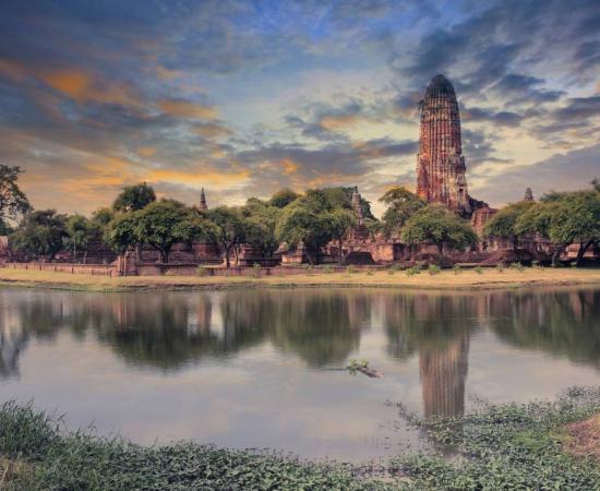 A view of the Ancient Pagoda in the Ayuthaya World Heritage park.