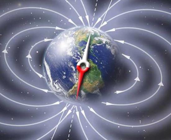 Detail of a representation of Earth's Invisible Magnetic Field. 