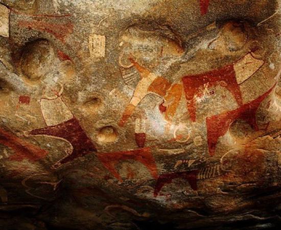 Some of the many paintings inside the Laas Geel caves, near Hargeisa in Somaliland, Somalia.