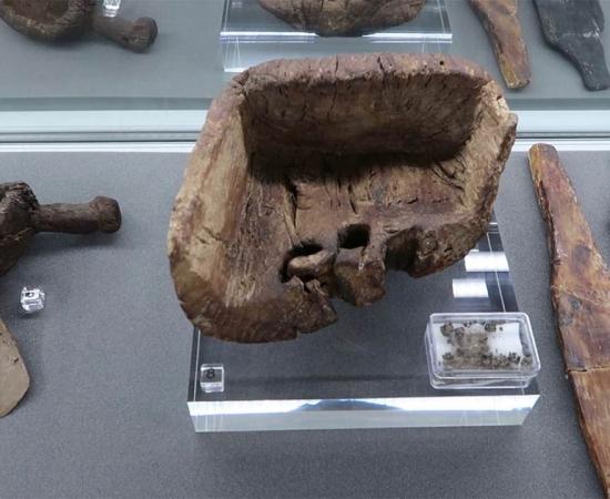 The ancient butter dish found on Loch Tay, Scotland, dating from the Iron Age            Source: Scottish Crannog Centre