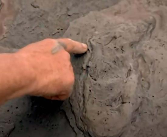 8,000-Year-Old footprints in Wales. Source: YouTube Screenshot / BBC.