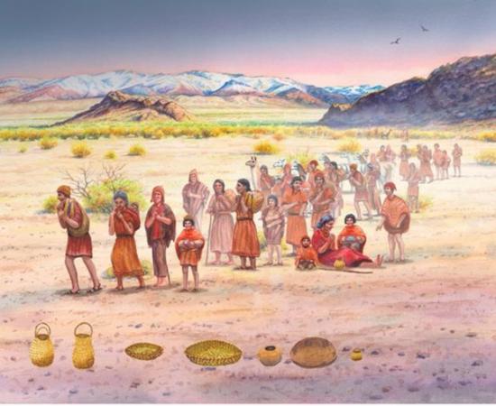 Illustration representing population movements within the Southern Andes as a resilience strategy to face crises.