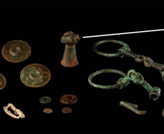 The collection of 16 mostly Roman offerings found at the sacred spring site in Anglesey. Source: Museum Wales