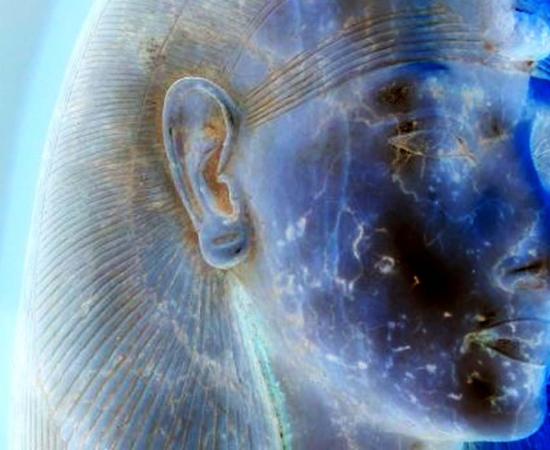 Detail of goddess Mut with likeness of Ankhesenamun; design by Anand Balaji 