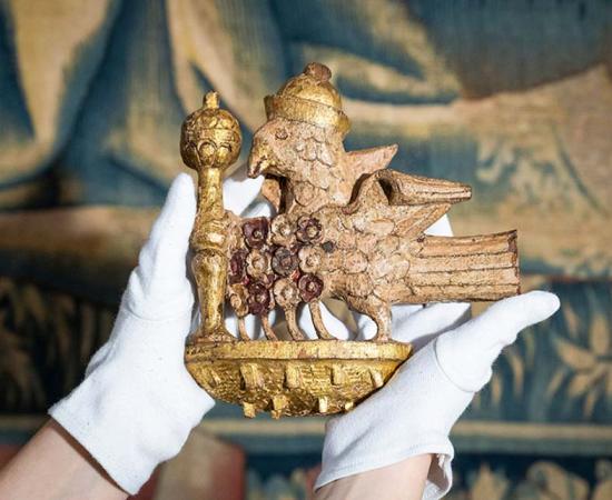 Anne Boleyn’s carved falcon that went on display at Hampton Court Palace earlier this month.	Source: © Historic Royal Palaces