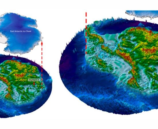 Graphic shows how the landscape of Antarctica would appear if the ice were lifted away. Source: Stewart Jamieson/Durham University 