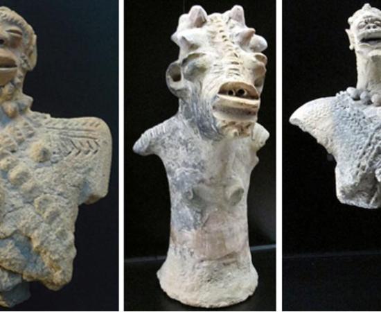 Anthromorphic clay figurines from the Sao civilization, Chad. 
