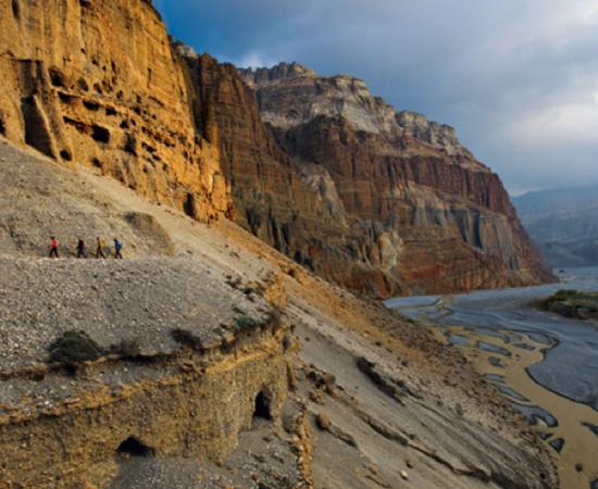 Sky high caves of Nepal. 