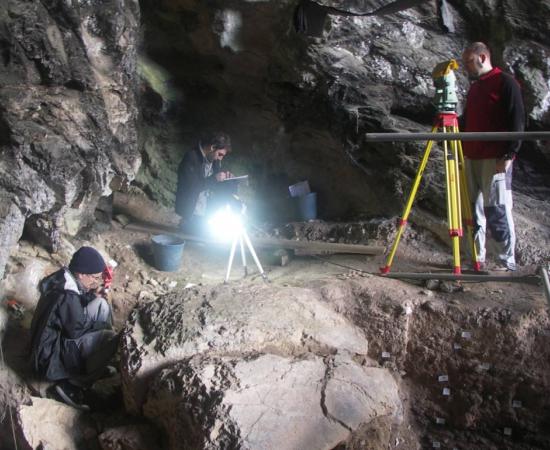 Archaeologists excavate the Red Lady’s burial site in 2010 