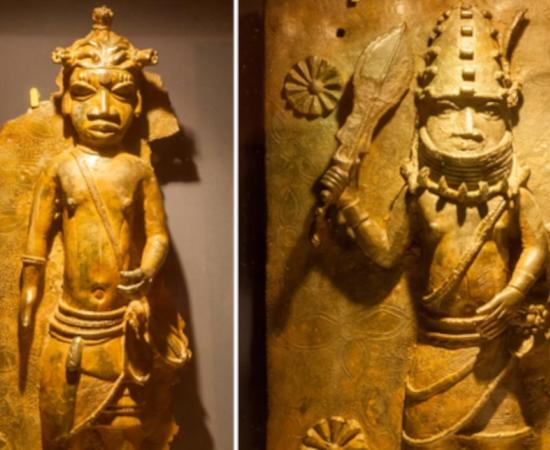Two of the Benin Bronzes.
