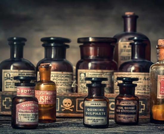 Pharmaceutical poisons. Source: Tryfonov / Adobe Stock.
