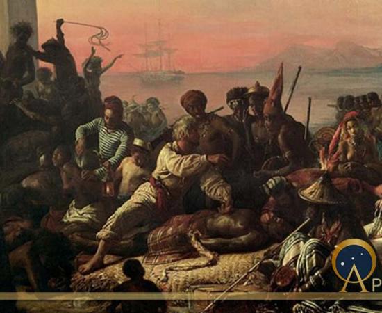 The Slave Trade by Auguste-Francois Biard, (1840). As of June 2007 it hangs at the entrance to the "From Slavery to Freedom" exhibit at the National Underground Railroad Freedom Center in Cincinnati, Ohio.
