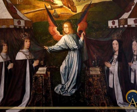 Portrait of the Royal Tudors. At left, Henry VII, with Prince Arthur behind him, then Prince Henry (later Henry VIII), and Prince Edmund, who did not survive early childhood. To the right is Elizabeth of York, with Princess Margaret, then Princess Elizabeth who didn't survive childhood, Princess Mary, and Princess Katherine, who died shortly after her birth. (Public Domain)