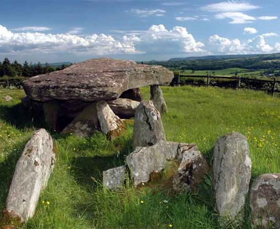 Arthur's Stone in Herefordshire, England, which is also on Dorstone Hill where the "halls of the dead" were discovered along with a number of Neolithic artifacts. Source: University of Manchester