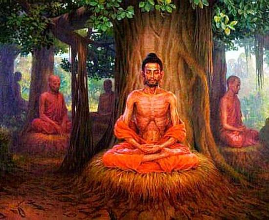 The Bodhisattva Gautama (Buddha-to-be) undertaking extreme asceticism before his enlightenment.