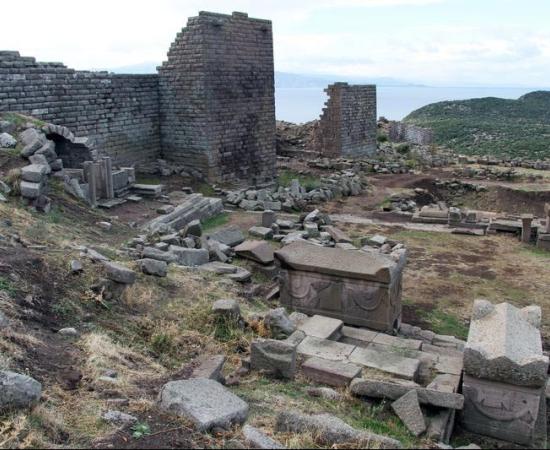Flesh-eating sarcophagi of Assos in Turkey