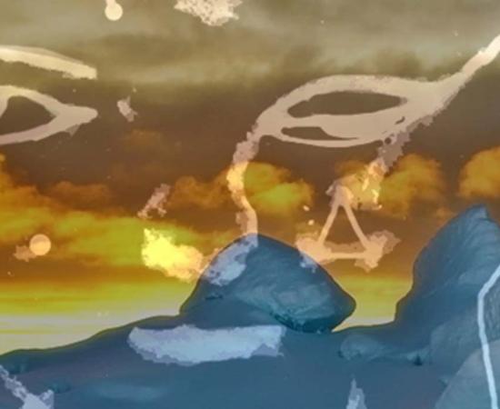 Antarctica (Public Domain) and Figure 7a © William James Veall: a drawn image of the very first portrait the writer discovered on Antarctica; Deriv.