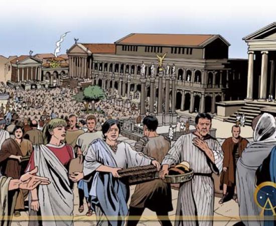 Roberto the Roman welcoming the traveler to bustling Rome(Massimo Todaro /Adobe Stock)