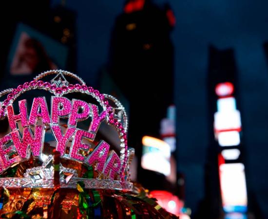 Happy New Year Crown at Times Square New York.	Source: lazyllama/Adobe Stock