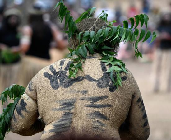 Indigenous Australian people at Laura Quinkan Dance Festival Cape York Australia.