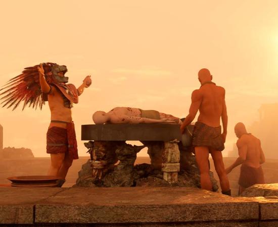 At Tlacaxipehualiztli, Aztec priests wore the skin of sacrifice victims. Source: de Art / Adobe Stock.