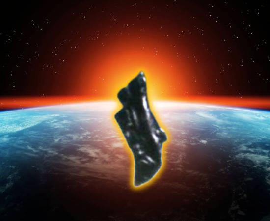 Enhanced image of the Black Knight Satellite, made by author.