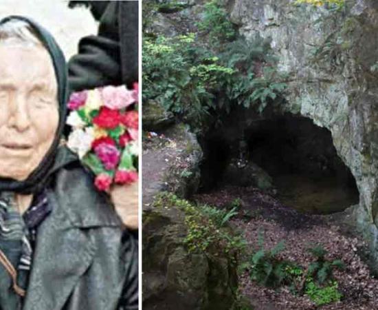 Baba Vanga, attributed mystic and healer who claimed to have foreseen the future and the Cave of Bastet in Bulgaria. Source: citaty.net /CC-BY-SA-3.0, Natalya/Adobe Stock